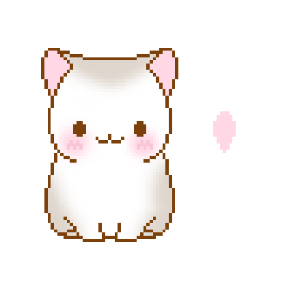 pixel art of cute cat with a butterfly