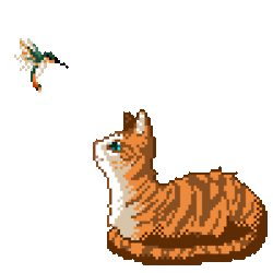 pixel art of sitting cat