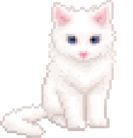 pixel art of sitting cat